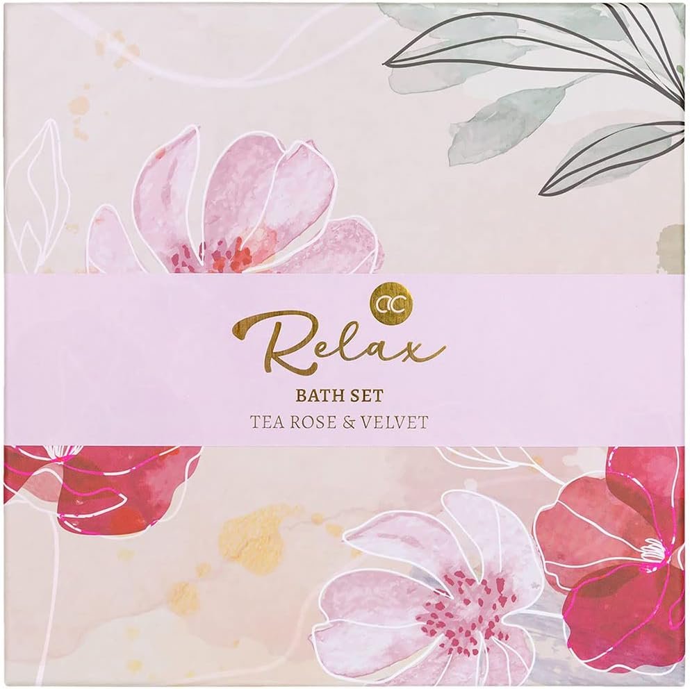 accentra - Coffret cadeau 5 pièces RELAX - avec bougie parfumée, savon, crème pour les mains, beurre corporel et bombe de bain - bien-être pour femmes et filles accentra - Coffret cadeau 5 pièces RELAX - avec bougie parfumée, savon, crème pour les mains, beurre corporel et bombe de bain - bien-être pour femmes et filles