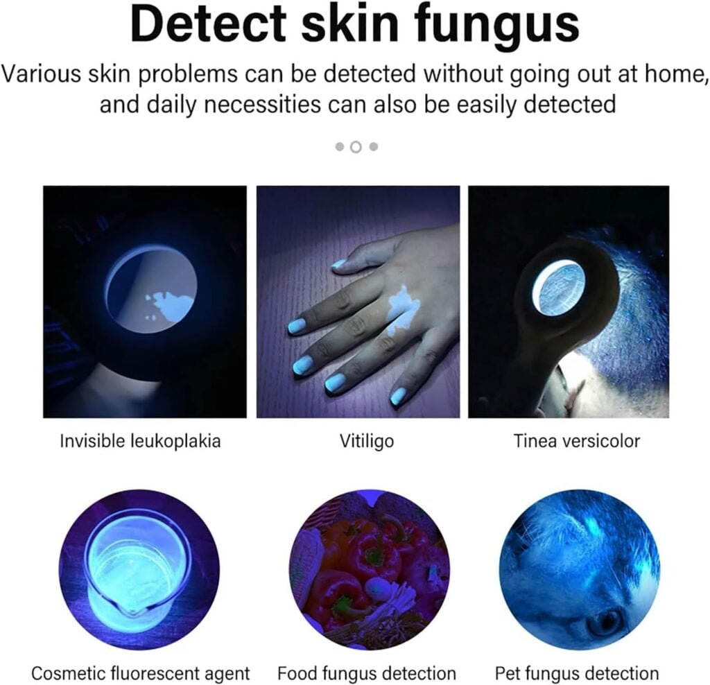 Appareil de photothérapie UV portable, lampe de photothérapie cutanée de thérapie infrarouge, zone dirradiation : 48 C㎡ + peigne lumineux amovible, pour la peau, le corps et le cuir chevelu,White