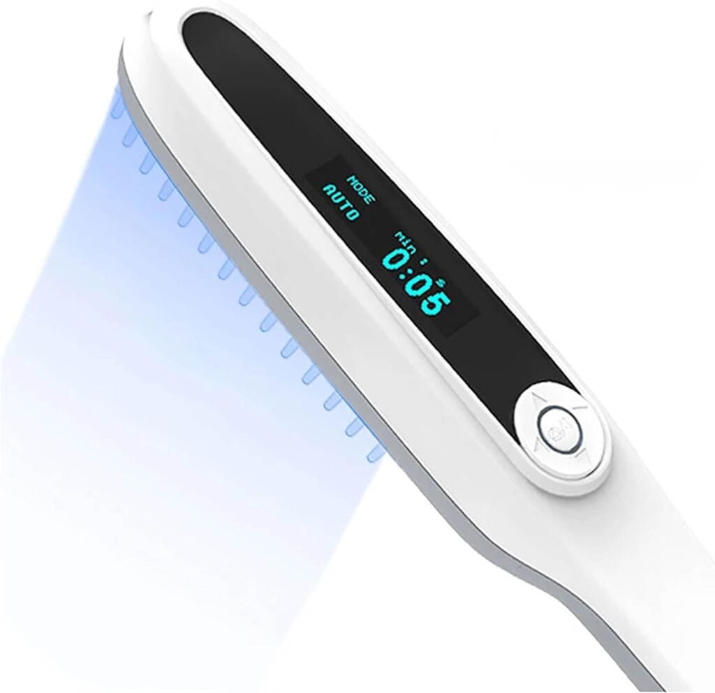 Appareil de photothérapie UV portable, lampe de photothérapie cutanée de thérapie infrarouge, zone dirradiation : 48 C㎡ + peigne lumineux amovible, pour la peau, le corps et le cuir chevelu,White