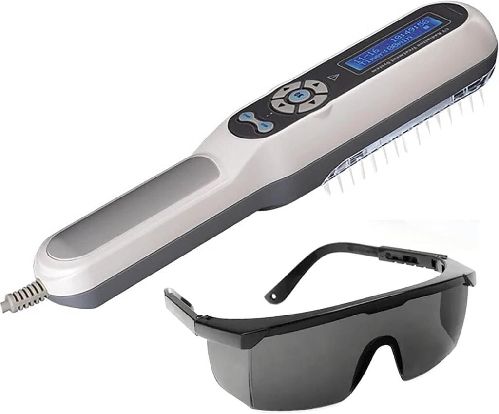 Appareil de photothérapie UVB, thérapie par la lumière UV 308 Nm, minuterie + écran LCD + zone dirradiation 48 cm² + source de lumière importée, thérapie par la lumière LED portable avec lunettes