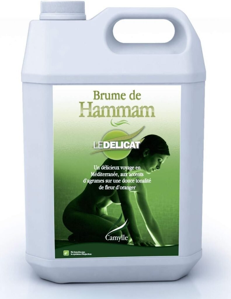 Camylle - Brume de Hammam Le Délicat - Fragrances à base dHuiles Essentielles pour Hammams, Bains de Vapeur ou Douches Hammam - Aux arômes dagrumes sur une douce tonalité de fleur doranger - 5000ml Camylle - Brume de Hammam Le Délicat - Fragrances à base dHuiles Essentielles pour Hammams, Bains de Vapeur ou Douches Hammam - Aux arômes dagrumes sur une douce tonalité de fleur doranger - 5000ml