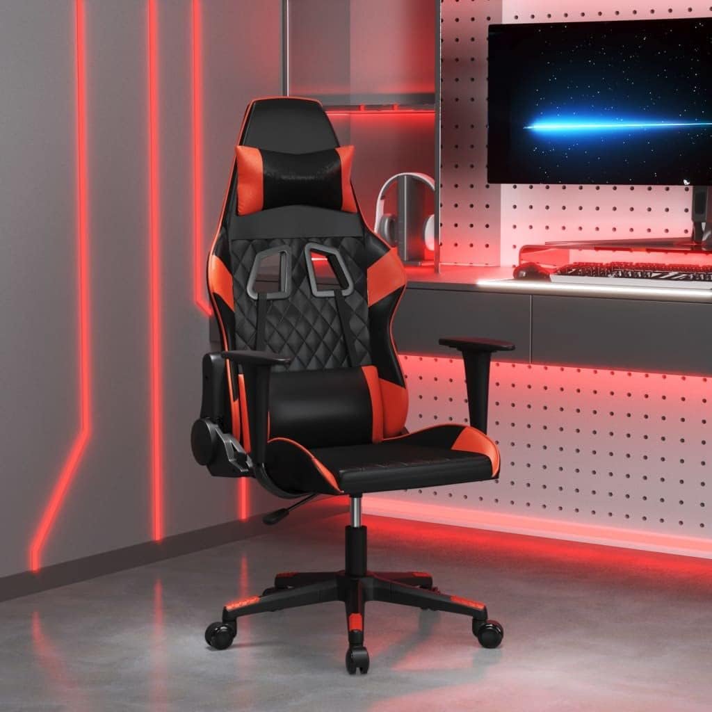 Chaise de jeu de massage Noir et rouge Similicuir