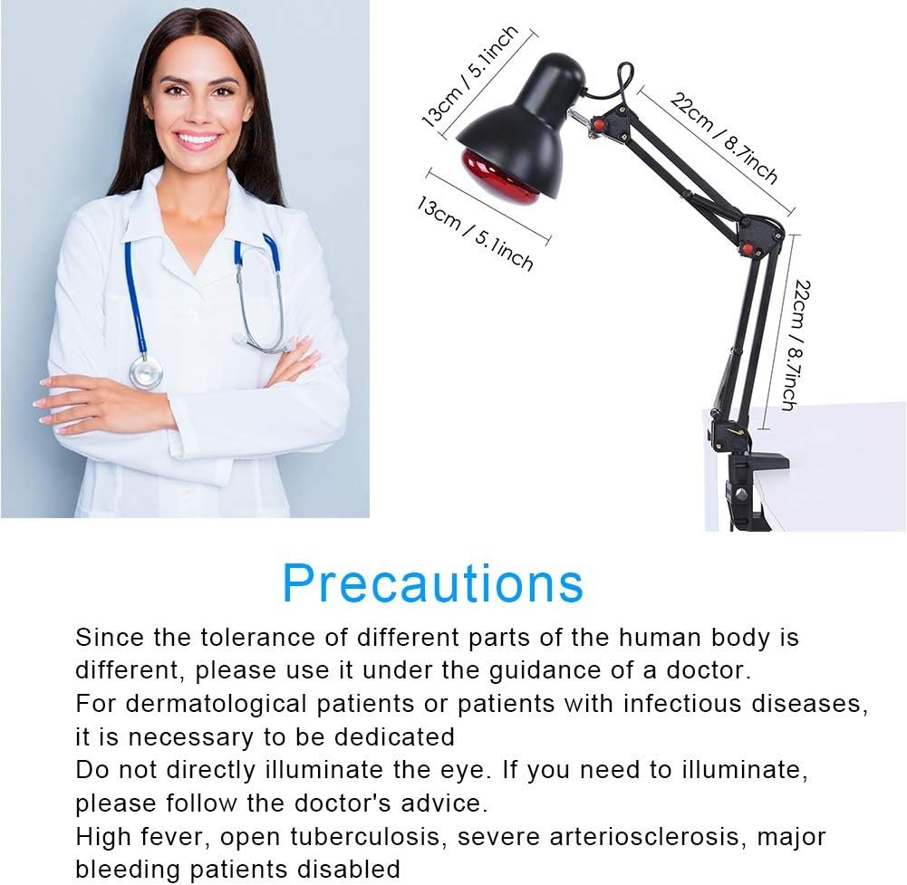 Lampe de soin de la chaleur infrarouge réglable pour soulager la douleur du dos (UE)