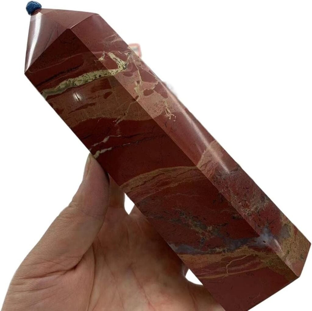 WCGTE Guérison de Point de Baguette de Quartz de Cristal dobélisque de Quartz de Jaspe Marin Rouge Naturel (Size : 1200-1400g) WCGTE Guérison de Point de Baguette de Quartz de Cristal dobélisque de Quartz de Jaspe Marin Rouge Naturel (Size : 1200-1400g)