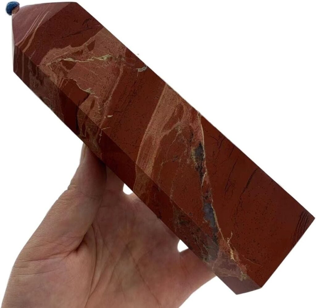 WCGTE Guérison de Point de Baguette de Quartz de Cristal dobélisque de Quartz de Jaspe Marin Rouge Naturel (Size : 1200-1400g) WCGTE Guérison de Point de Baguette de Quartz de Cristal dobélisque de Quartz de Jaspe Marin Rouge Naturel (Size : 1200-1400g)