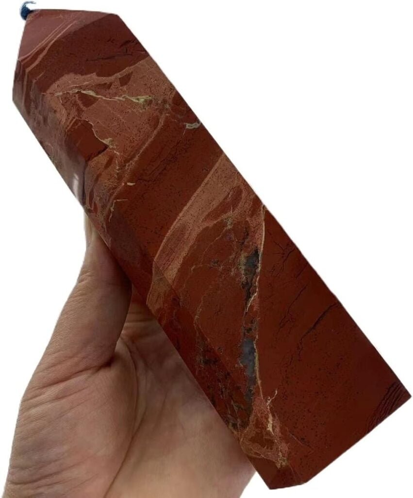 WCGTE Guérison de Point de Baguette de Quartz de Cristal dobélisque de Quartz de Jaspe Marin Rouge Naturel (Size : 1200-1400g) WCGTE Guérison de Point de Baguette de Quartz de Cristal dobélisque de Quartz de Jaspe Marin Rouge Naturel (Size : 1200-1400g)