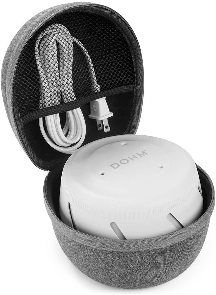 Yogasleep Dohm One White Noise Machine + Voyage Case, Real Fan Inside for Non-Looping, Sound Machine for Travel, Office Privacy, Sleep Therapy for Adults  Baby, 101 Night Trial, White, 2 pièces
